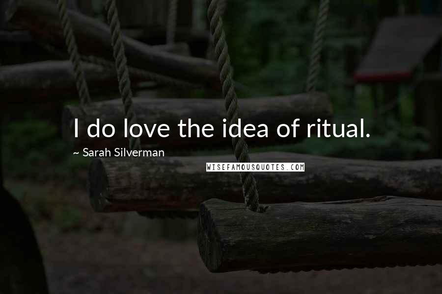 Sarah Silverman Quotes: I do love the idea of ritual.