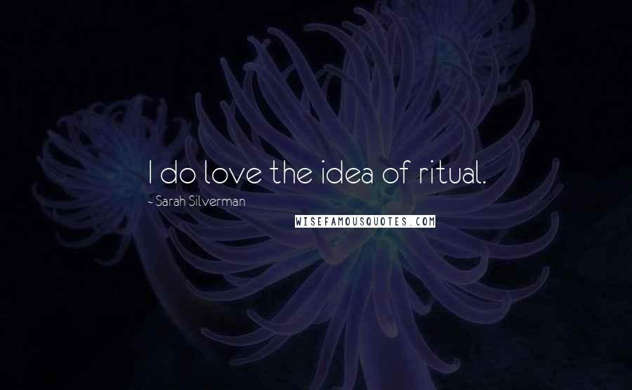 Sarah Silverman Quotes: I do love the idea of ritual.