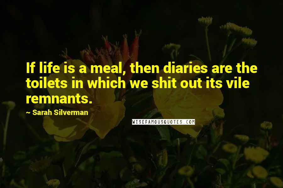 Sarah Silverman Quotes: If life is a meal, then diaries are the toilets in which we shit out its vile remnants.