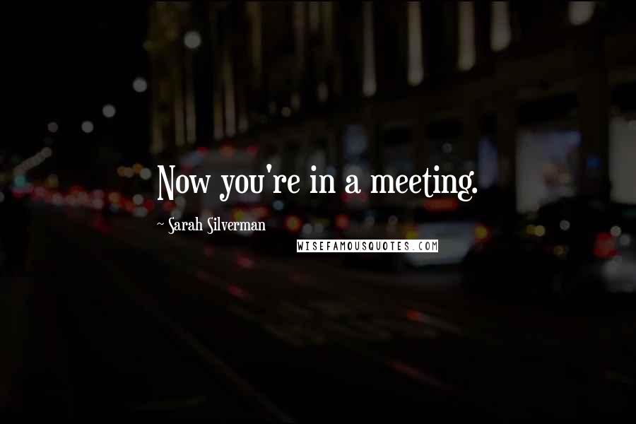 Sarah Silverman Quotes: Now you're in a meeting.