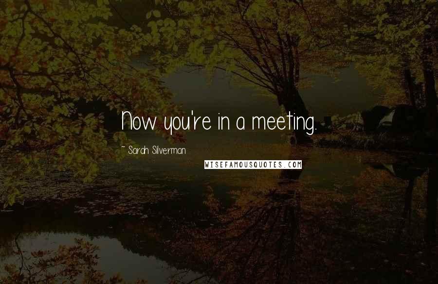 Sarah Silverman Quotes: Now you're in a meeting.