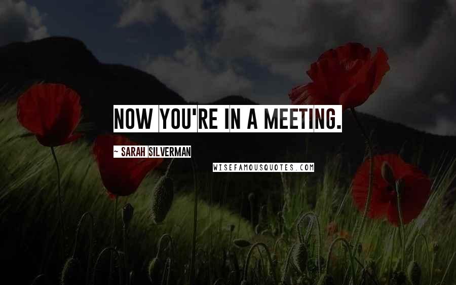 Sarah Silverman Quotes: Now you're in a meeting.