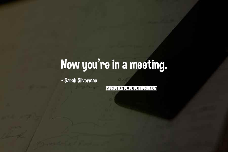 Sarah Silverman Quotes: Now you're in a meeting.