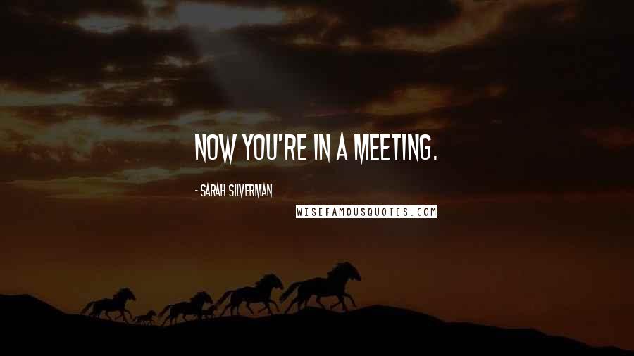 Sarah Silverman Quotes: Now you're in a meeting.
