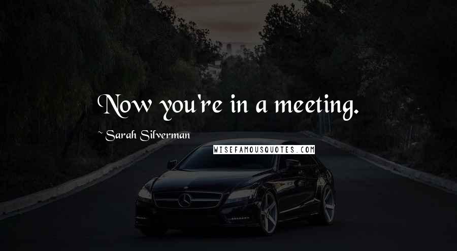 Sarah Silverman Quotes: Now you're in a meeting.