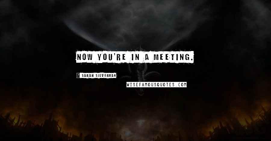 Sarah Silverman Quotes: Now you're in a meeting.