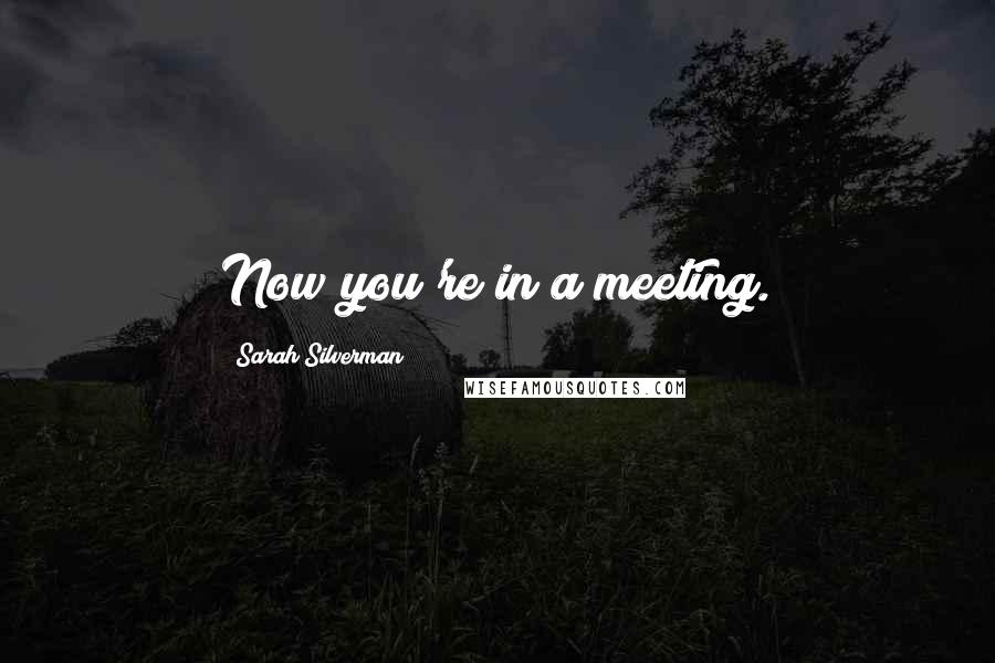 Sarah Silverman Quotes: Now you're in a meeting.