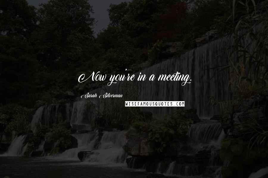 Sarah Silverman Quotes: Now you're in a meeting.