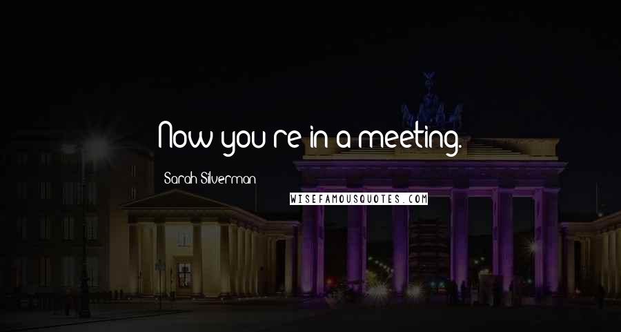 Sarah Silverman Quotes: Now you're in a meeting.