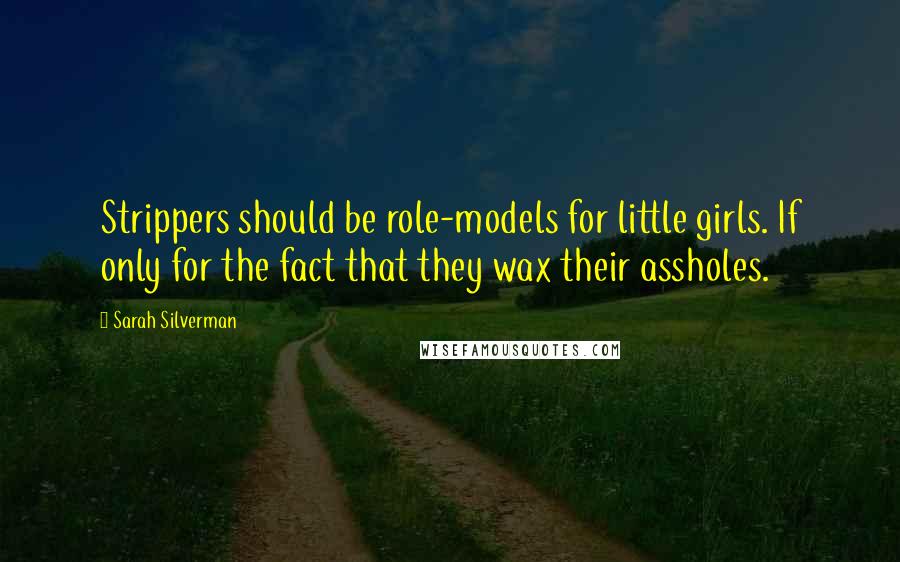 Sarah Silverman Quotes: Strippers should be role-models for little girls. If only for the fact that they wax their assholes.