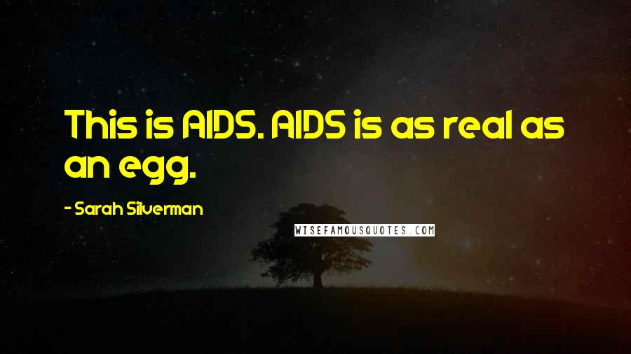 Sarah Silverman Quotes: This is AIDS. AIDS is as real as an egg.