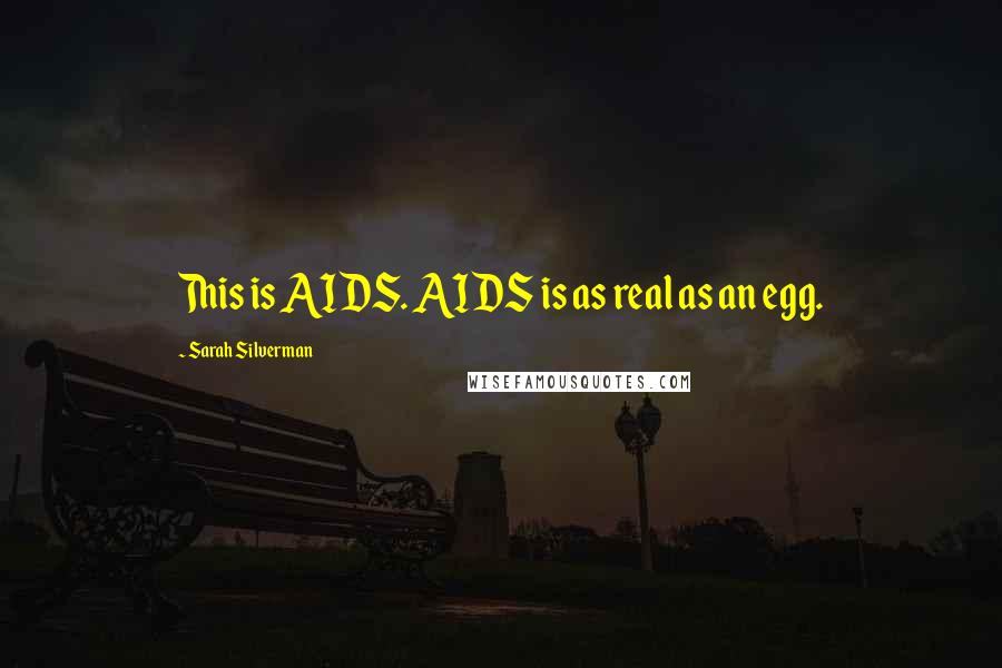 Sarah Silverman Quotes: This is AIDS. AIDS is as real as an egg.