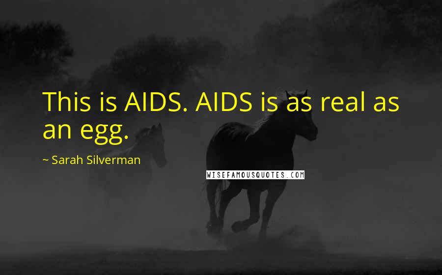 Sarah Silverman Quotes: This is AIDS. AIDS is as real as an egg.
