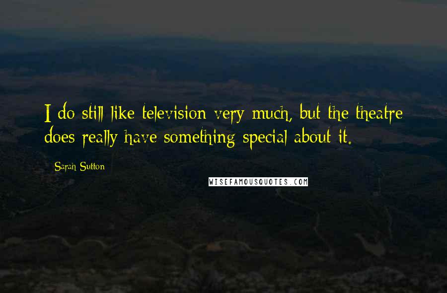 Sarah Sutton Quotes: I do still like television very much, but the theatre does really have something special about it.