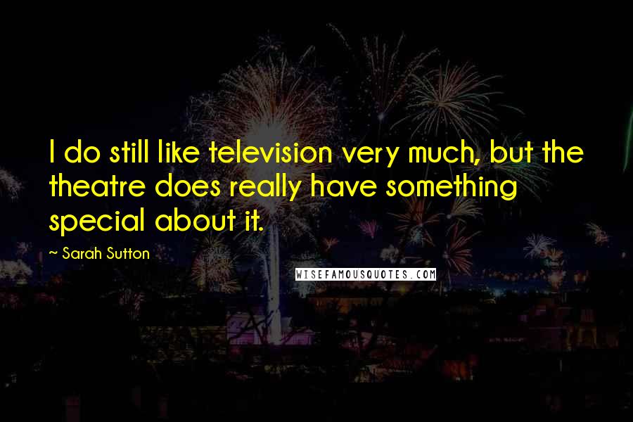 Sarah Sutton Quotes: I do still like television very much, but the theatre does really have something special about it.