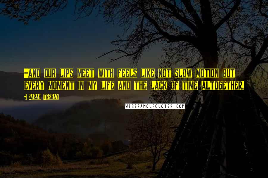 Sarah Tregay Quotes: -and our lips meet with feels like not slow motion but every moment in my life and the lack of time altogether.