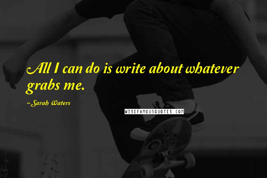 Sarah Waters Quotes: All I can do is write about whatever grabs me.