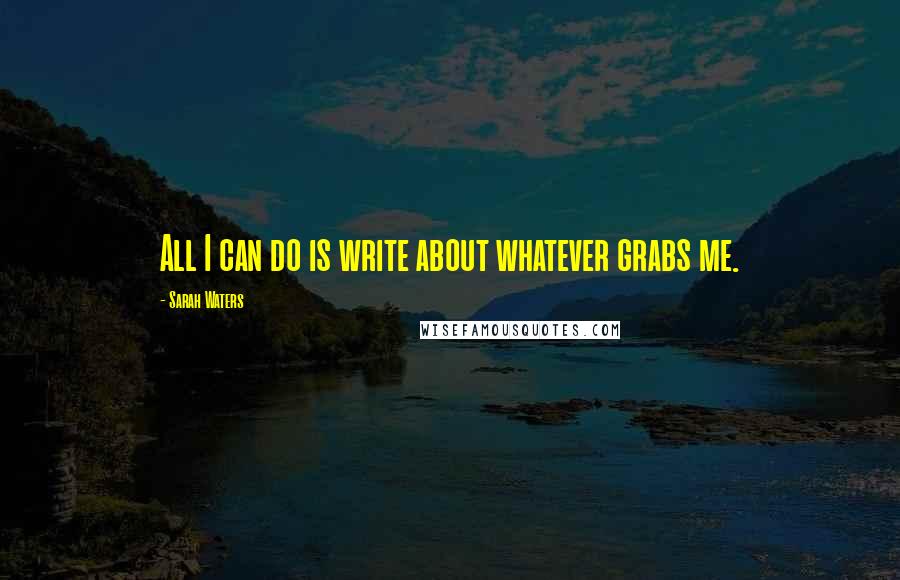 Sarah Waters Quotes: All I can do is write about whatever grabs me.