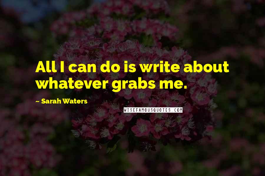 Sarah Waters Quotes: All I can do is write about whatever grabs me.