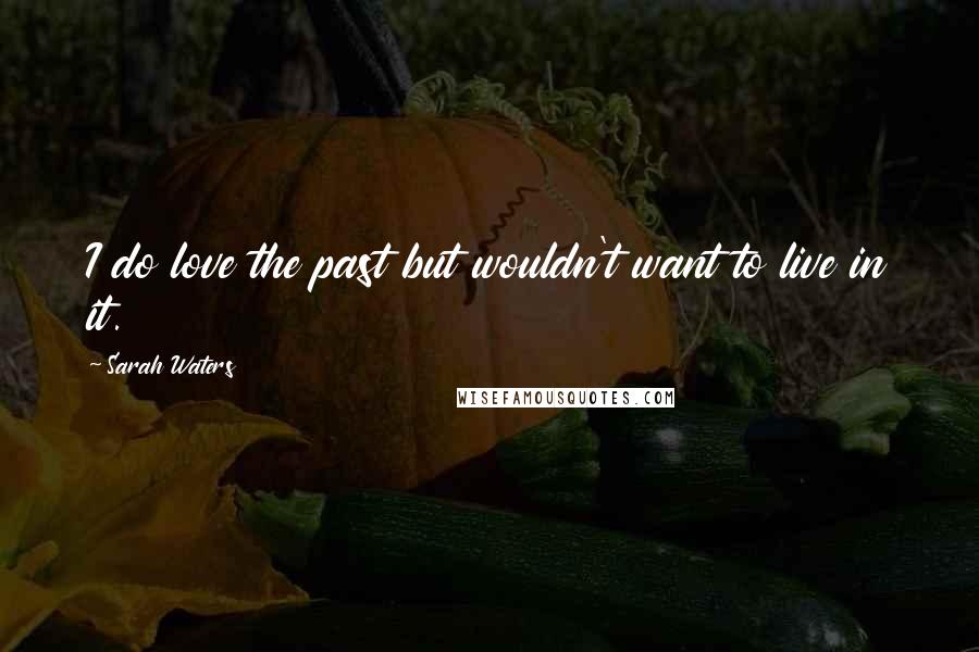 Sarah Waters Quotes: I do love the past but wouldn't want to live in it.