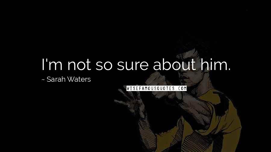 Sarah Waters Quotes: I'm not so sure about him.