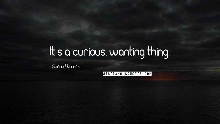 Sarah Waters Quotes: It's a curious, wanting thing.