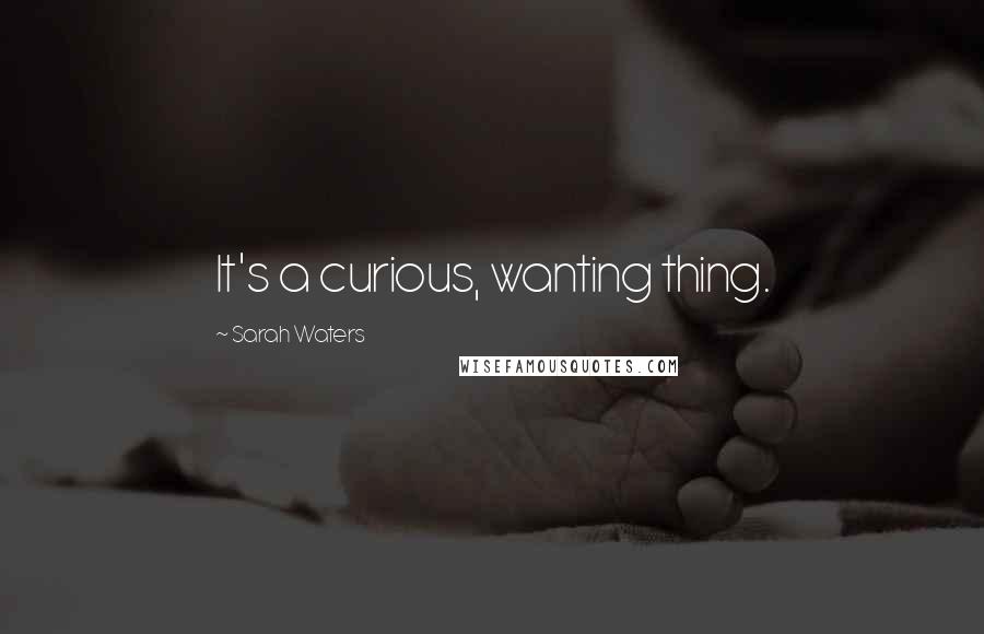 Sarah Waters Quotes: It's a curious, wanting thing.