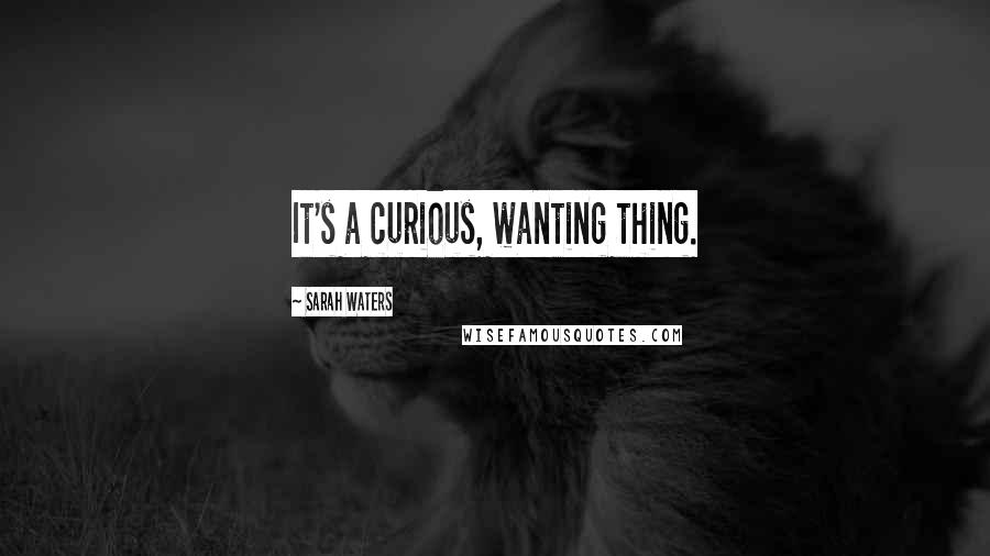 Sarah Waters Quotes: It's a curious, wanting thing.