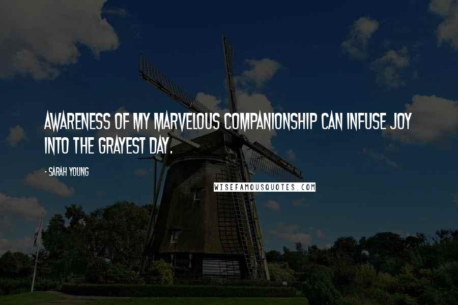 Sarah Young Quotes: Awareness of My marvelous Companionship can infuse Joy into the grayest day.
