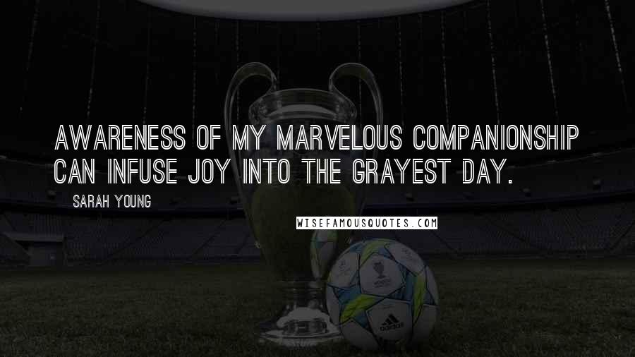 Sarah Young Quotes: Awareness of My marvelous Companionship can infuse Joy into the grayest day.