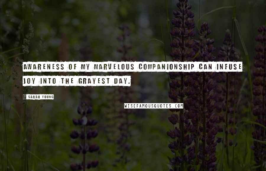 Sarah Young Quotes: Awareness of My marvelous Companionship can infuse Joy into the grayest day.