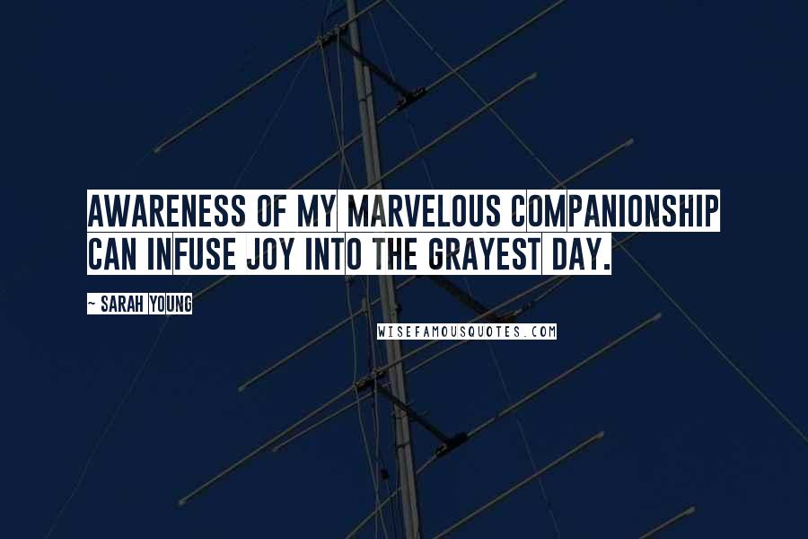 Sarah Young Quotes: Awareness of My marvelous Companionship can infuse Joy into the grayest day.