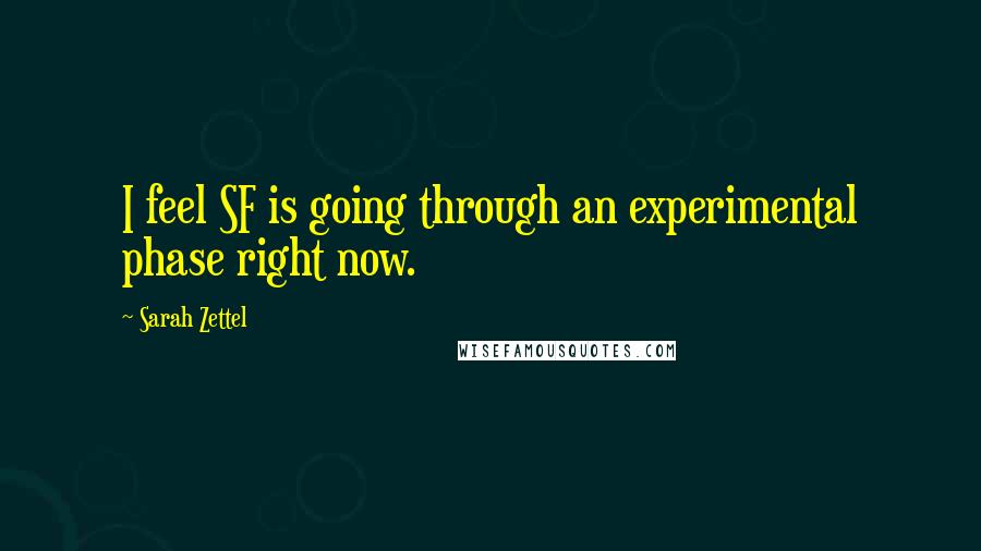 Sarah Zettel Quotes: I feel SF is going through an experimental phase right now.