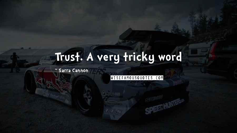 Sarra Cannon Quotes: Trust. A very tricky word