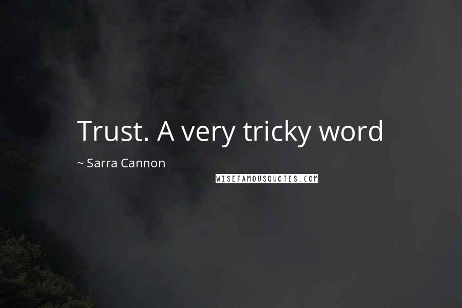 Sarra Cannon Quotes: Trust. A very tricky word