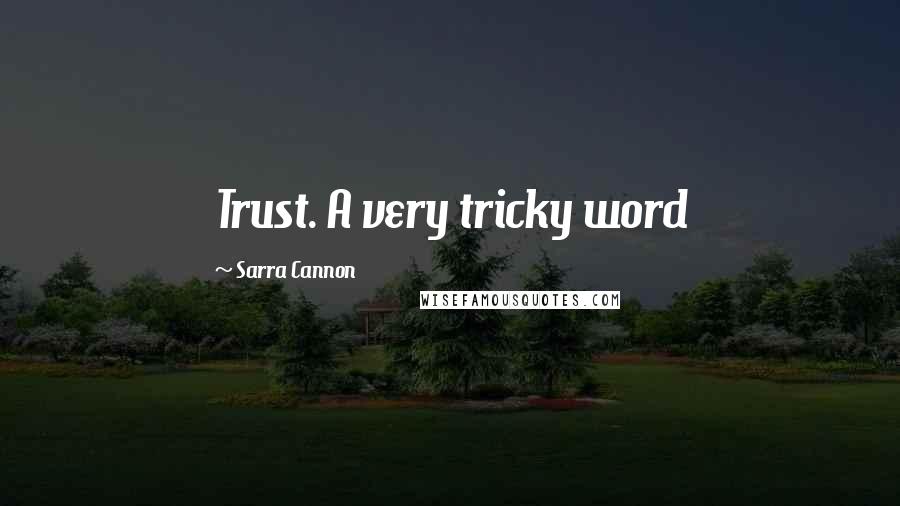 Sarra Cannon Quotes: Trust. A very tricky word