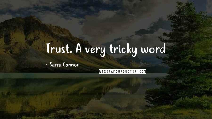 Sarra Cannon Quotes: Trust. A very tricky word