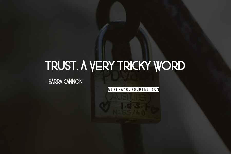 Sarra Cannon Quotes: Trust. A very tricky word