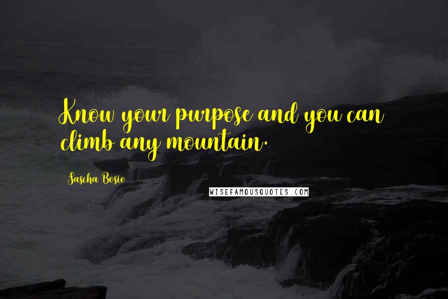 Sascha Bosio Quotes: Know your purpose and you can climb any mountain.