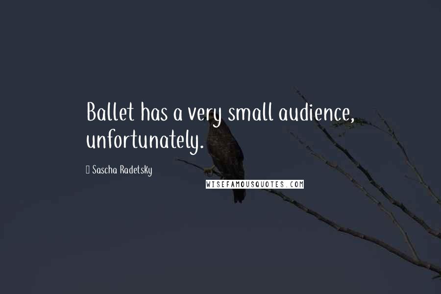 Sascha Radetsky Quotes: Ballet has a very small audience, unfortunately.