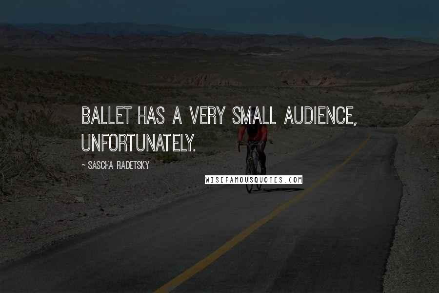 Sascha Radetsky Quotes: Ballet has a very small audience, unfortunately.