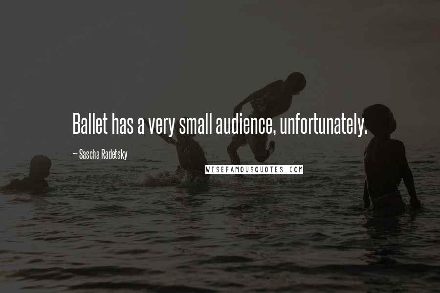 Sascha Radetsky Quotes: Ballet has a very small audience, unfortunately.