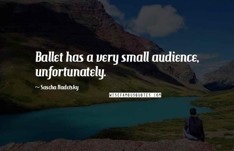 Sascha Radetsky Quotes: Ballet has a very small audience, unfortunately.