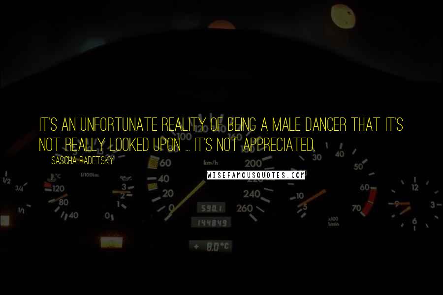 Sascha Radetsky Quotes: It's an unfortunate reality of being a male dancer that it's not really looked upon ... it's not appreciated.