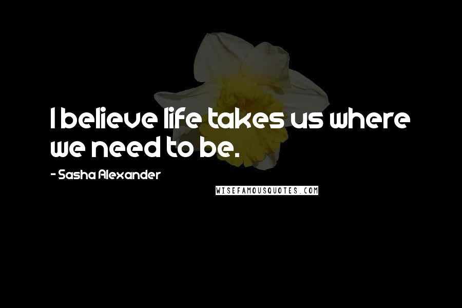 Sasha Alexander Quotes: I believe life takes us where we need to be.