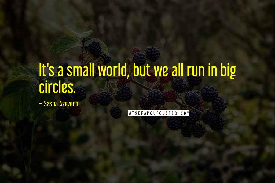 Sasha Azevedo Quotes: It's a small world, but we all run in big circles.