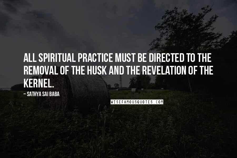 Sathya Sai Baba Quotes: All spiritual practice must be directed to the removal of the husk and the revelation of the kernel.