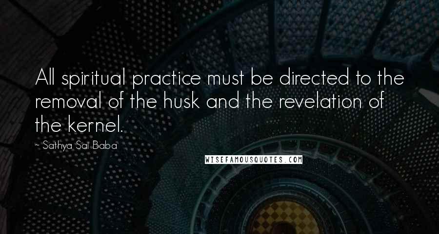 Sathya Sai Baba Quotes: All spiritual practice must be directed to the removal of the husk and the revelation of the kernel.