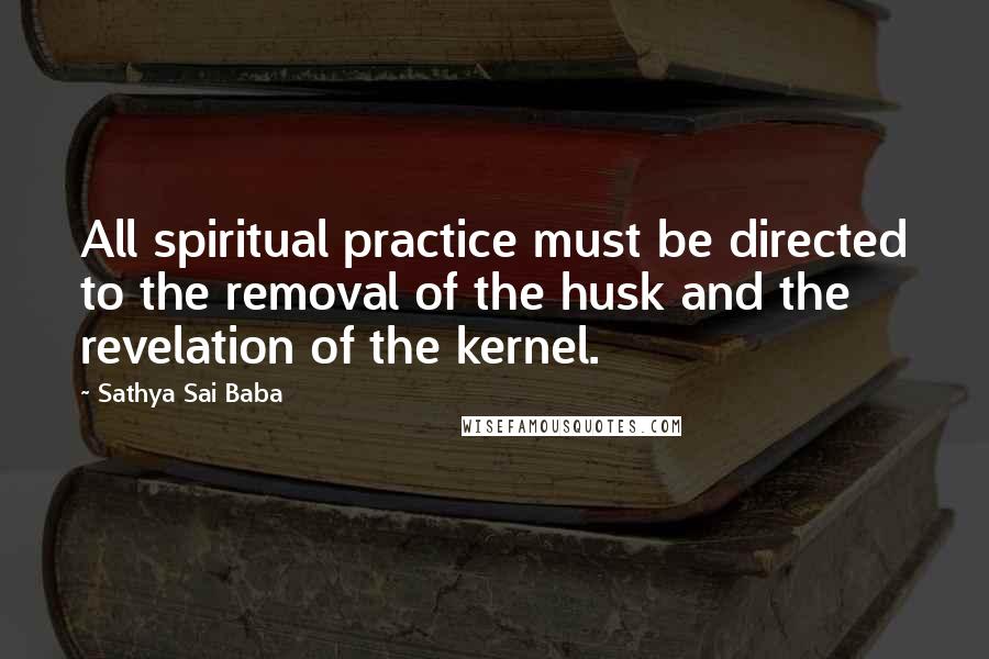 Sathya Sai Baba Quotes: All spiritual practice must be directed to the removal of the husk and the revelation of the kernel.