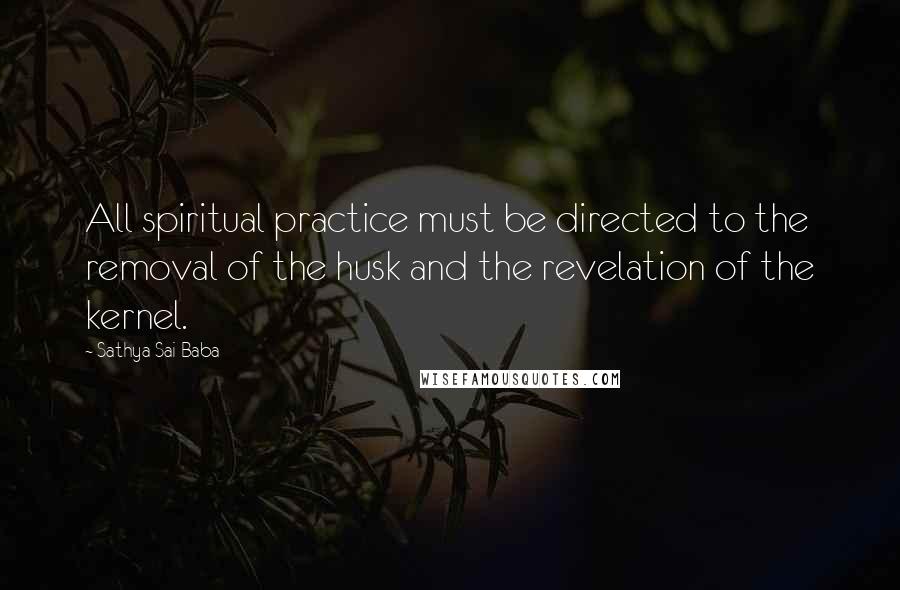 Sathya Sai Baba Quotes: All spiritual practice must be directed to the removal of the husk and the revelation of the kernel.